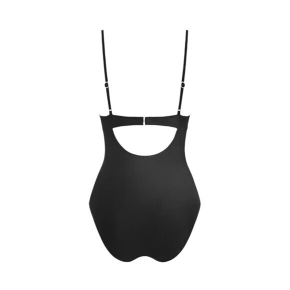 NWT Cupshe Tummy Control Lovely Lace Underwire One Piece Swimsuit Black Size M - Picture 7 of 16